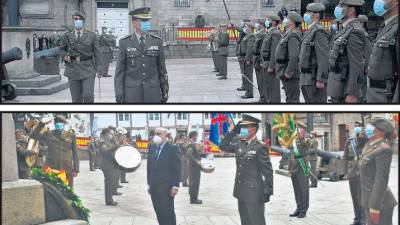 Acto militar en la plaza de la Constitución de A Coruña para celebrar el día de la Fiesta Nacional