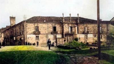 1909. Casa de la Inquisición. Situada al principio de la Rúa do Hórreo con el tiempo se convertiría en en que hoy es el Hotel Compostela. También era conocida como la Casa Grande del Hórreo o de Calo, como decía antes, estaba situada frente a la Porta da Mámoa.