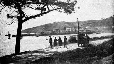 Imagen de la villa de Corcubión a finales del siglo XIX, cuando retornó el marino José Lago