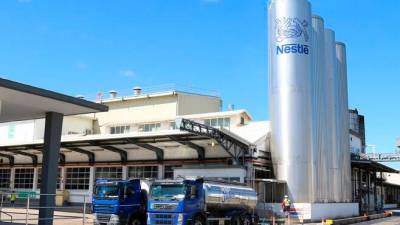 Imagen de la factoría que la compañía Nestlé tiene en la localidad pontevedresa de Pontecesures. Fotos: Nestlé