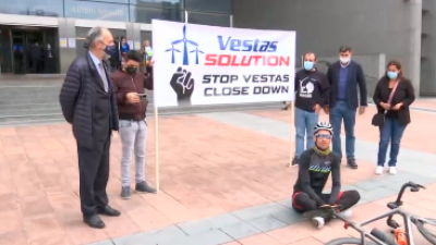 manifestación. La protesta de Vestas llega hasta Bruselas (Bélgica). Foto: TVG