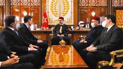 El presidente del Gobierno, durante el encuentro en Rabat con Mohamed VI. Foto: Moncloa/E.P.
