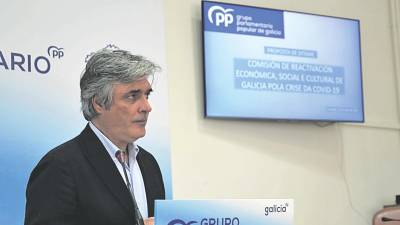 parlamento. Pedro Puy hizo pública la propuesta del PP para la comisión de reactivación tras la pandemia. Foto: Gallego 