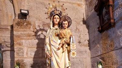 Imagen de la Virgen de las Mercedes de la parroquia de Corcubión. Foto: P. C.