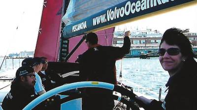 A bordo del barco de Pescanova en el puerto de Baltimore (EE. UU.) durante su participación en la Volvo Ocean Race del año 2006. Foto: ECG
