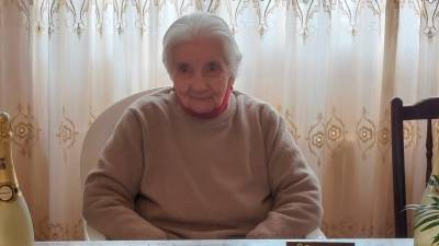 Dolores Mosquera el día de su 101 cumpleaños.
