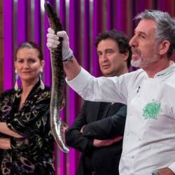 El reconocido chef gallego Pepe Solla en el momento que presentó la lamprea en ‘Masterchef’. Foto: RTVE