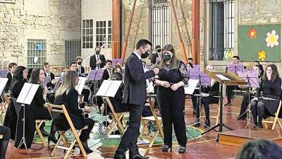 O novo director da banda no concerto celebrado hai pouco máis dunha semana no colexio San Fermín