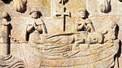 Representación de la Traslación de los restos del Apóstol a Iria Flavia, en el Concello de Padrón. Foto: C. G.