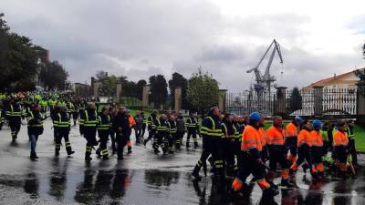 ANTES DEL CORONAVIRUS. Últimas protestas en Navantia-Ferrol por la reclamación de carga de trabajo, justo antes de la pandemia. Foto: Torrente