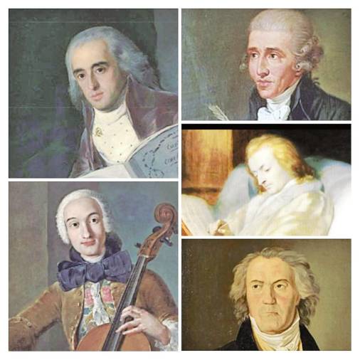 Músicos coetáneos de López. Brunetti, Boccherini, Haydn, Mozart, Beethoven. Foto: A. P.