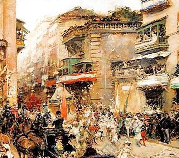 Francisco Pradilla (1846-1921). Carnaval en Roma. Óleo. Museo BBAA. Buenos Aires. Foto: A. P.