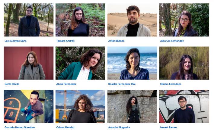Día da poesía. Os doce escritores que forman parte do recital que organiza o Consello da Cultura Galega. Foto: CGC