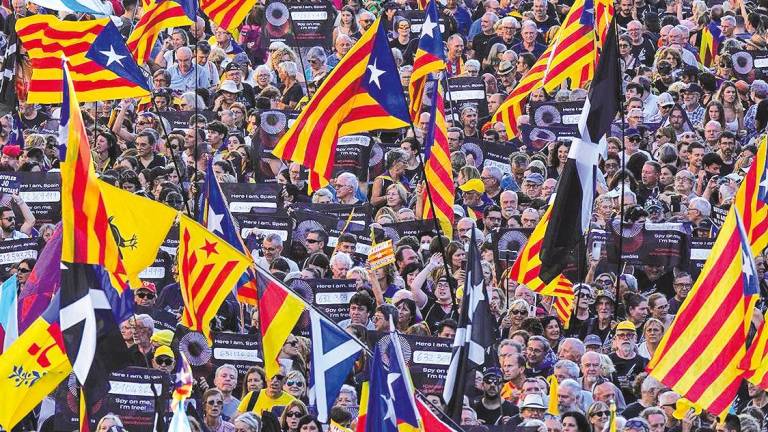Manifestación independentista de la Asamblea Nacional Catalana con motivo de la Diada. Foto: E. F. 