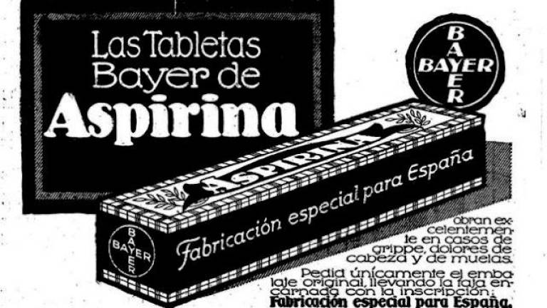 PRIMERAS CAMPAÑAS. Publicidad de la aspirina de Bayer a pricipios del s. XX. Foto: ECG