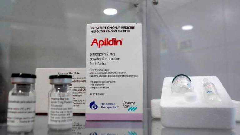Fármaco. Vista del medicamento de Aplidin, desarrollado por la empresa española PharmaMar. Foto: Kiko Huesca