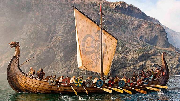 Representación de un barco vikingo o ‘drakkar’.