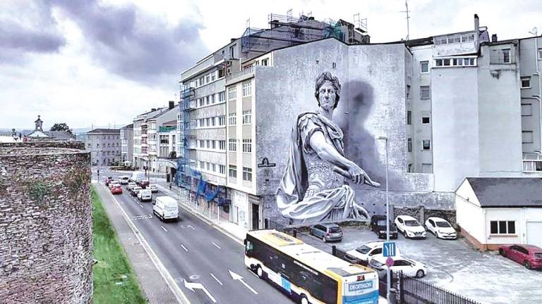 El Julio César de Diego As pintado en Lugo y reconocido como el mejor mural del mundo del pasado año. Foto: E.P.
