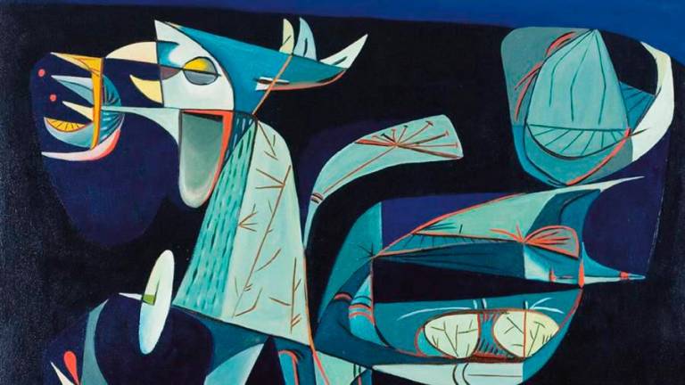 ‘El vuelo nocturno del pájaro Pi, 1952’, obra de Eugenio Granell