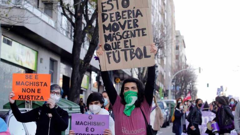 Manifestación con motivo del 8-M, este año en las calles de Vigo Foto: E.P.