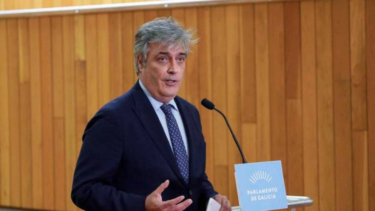 El portavoz del PPdeG, Pedro Puy durante una intervención en el Parlamento de Galicia. Foto: Efe