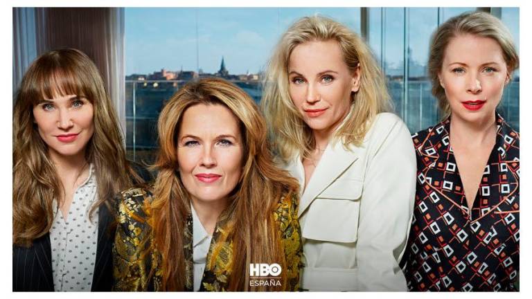 Humor. Cabecera de la serie ‘Lust’ de HBO Max con las protagonsitas Anette (Sofia Helin), Nadia (Anja Lundqvist), Ellen (Julia Dufvenius) y Martina (Elin Klinga). Foto: HBO