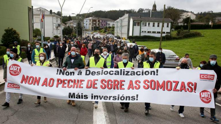 Una de las protestas de la plantilla de As Somozas. Foto: CCOO