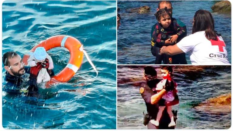 Guardias civiles del #GEAS y la #ARS salvan la vida de decenas de menores que llegaban a Ceuta por mar junto a sus familias / Fotos: Guardia Civil