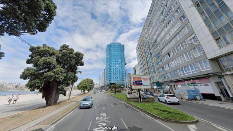Captura de pantalla de GOOGLE MAPS de la zona de la Avenida de Buenos Aires, en A Coruña, donde se produjo la paliza que le costó la vida a Samuel.