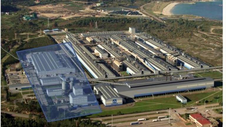 Vista general de las instalaciones de Alcoa en San Cibrao, con el área marcada donde se realizarán las inversiones FOTO: ECG