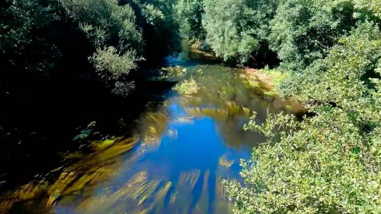 El río Tambre a su paso por Oroso en una imagen captada a principios de este mes. Foto: Gallego