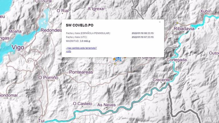 Movimiento sísmico con epicentro en Covelo (Pontevedra), este martes. Foto: IGN.