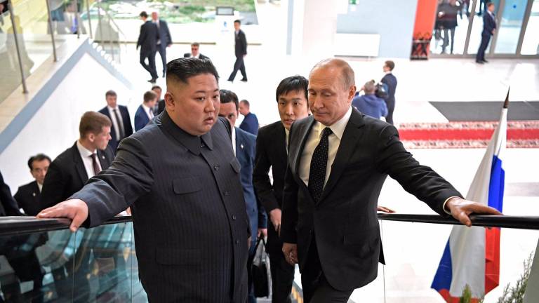 El presidente ruso, Vladímir Putin y el líder norcoreano, Kim Jong Un