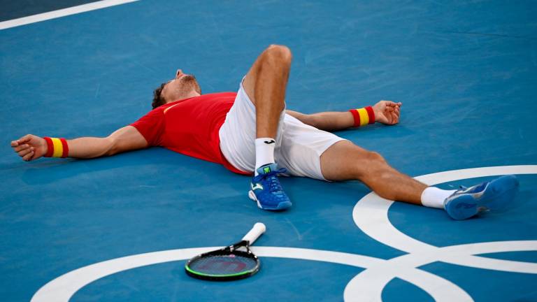 Pablo Carreño, nada más ganar a Novak Djokovic. Foto: DPA Europa Press