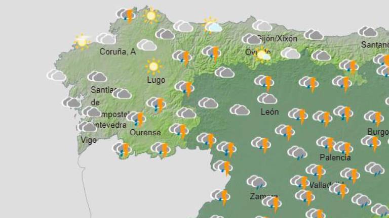 Hoy en Galicia cielo nuboso o cubierto con precipitaciones generalizadas, que irán remitiendo al final del día