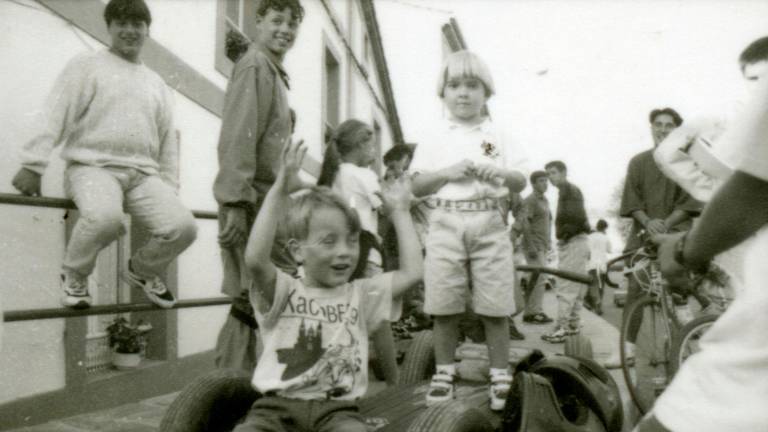 fiestas. El concurso de carrilanas del barrio de Conxo en la semana cultural organizada por el centro Aurelio Aguirre en 1996. Foto: Gabriel Tizón