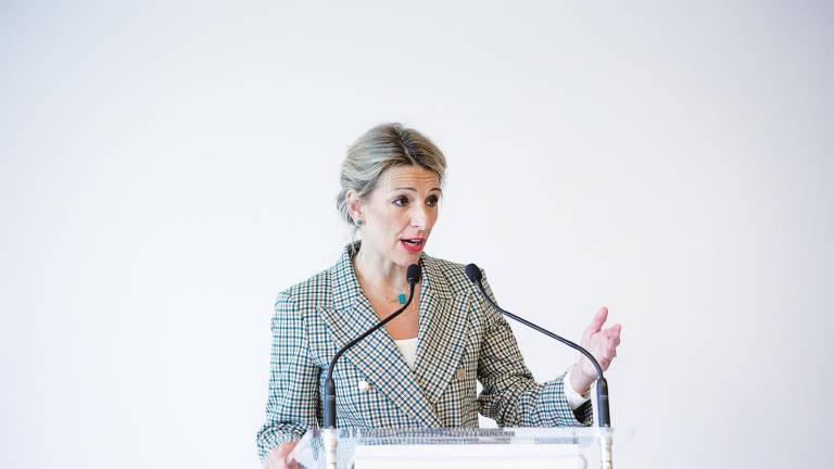 La vicepresidenta segunda en Barcelona. Foto: David Zorrakino/E.P.