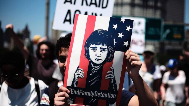 Manifestación contra el programa de tolerancia cero por el cual miles de familias fueron separadas por las autoridades estadounidenses tras cruzar la frontera de manera irregular. 27/01/2021