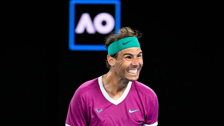 Rafa Nadal dsespués de ganar el partido contra el italiano Matteo Berrettini, victoria que le da el pase a la final del Abierto de Australia// AAP Image/Dave Hunt) AAPIMAGE / DPA 28/01/2022