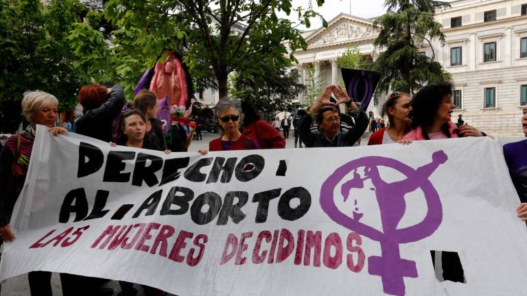  Protestas a favor del derecho a abortar, a las puertas del Congreso en 2015. Foto: Juan Manuel Prats