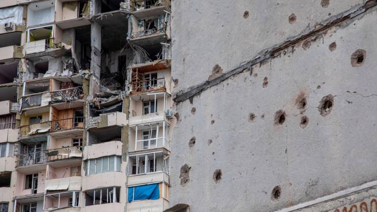 23 de junio de 2022, Ucrania, Chernihiv: Vista general de los edificios residenciales destruidos por los ataques aéreos rusos. Foto: Michal Burza/ZUMA Press Wire/dpa 23/06/2022
