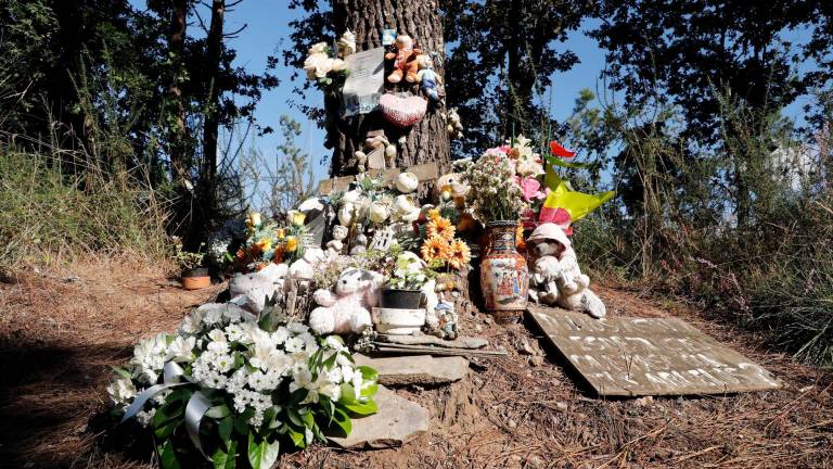 el ‘santuario’ alzado donde se encontró el cadáver sigue lleno de flores y peluches. Foto: A. Hernández