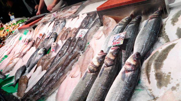 Oferta de productos del mar en un mercado gallego. Foto: EP