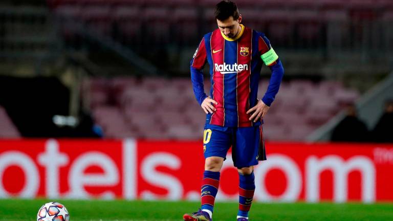 CABIZBAJO Leo Messi, en el partido. Foto: A. Estévez/EFE