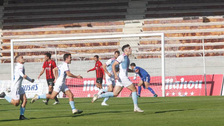 vesprini celebra su gol al Unión Adarve. Foto: F. Blanco