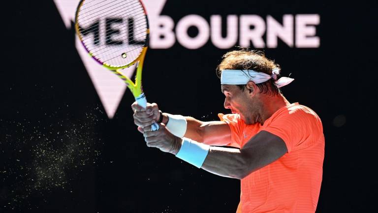 Rafael Nadal, en Melbourne Park. Foto: Dean Lewins