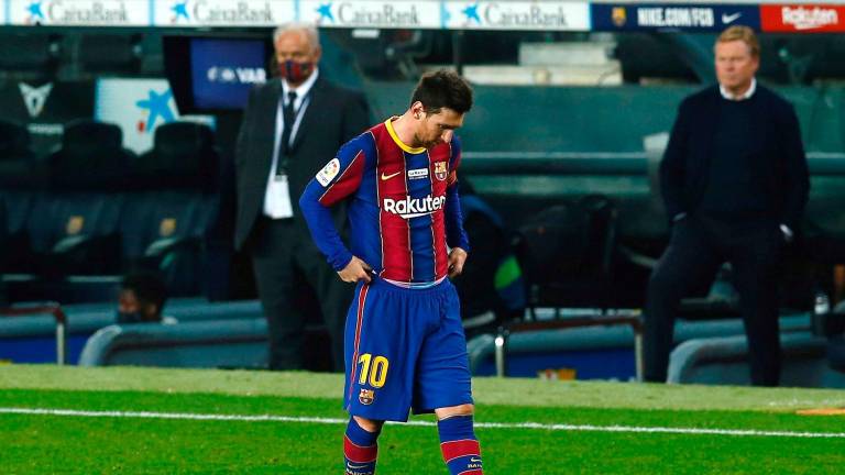 CABIZBAJO Messi, al final del encuentro. Foto: E. Fontcuberta