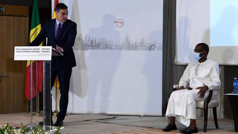 El presidente del Gobierno español y su homólogo senegalés, Macky Sall, ayer. Foto: E.P.