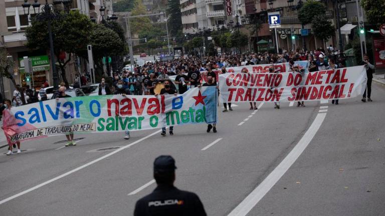 El Último convenio del metal acordado en Pontevedra despertó las iras de parte de los trabajadores, en parte por cuestiones retributivas. Foto: Plataforma Traballadores do Metal