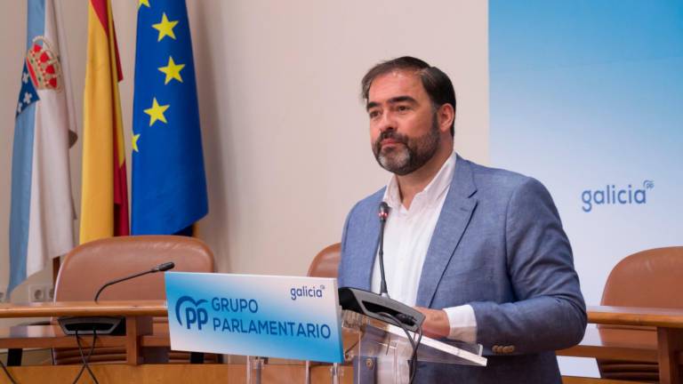 ppdeg. Alberto Pazos, en rueda de prensa en el Parlamento de Galicia